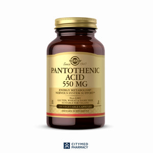 Open image in slideshow, Solgar Pantothenic Acid 550 mg (Vitamin B5)
